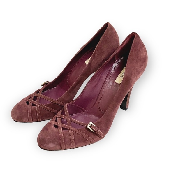 New Prada mauve suede buckle strap pumps size 38.5‎ - Picture 9 of 9